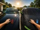 Vandeniui atsparus automobilio uždangalas su kišenėmis veidrodėliams, L dydis, juodas