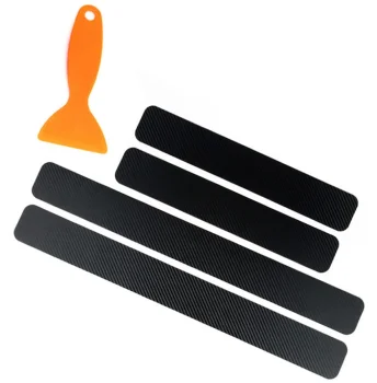 Car Door Sill Protective Stickers Carbon Black (4 Pcs)