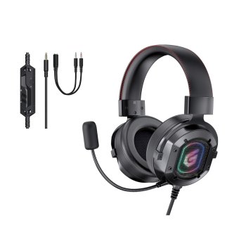 Conceptronic ATHAN03B žaidimų ausinės su mikrofonu, juodos