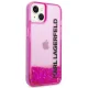 Karl Lagerfeld Liquid Glitter Elong dėklas, skirtas iPhone 14 Plus / 15 Plus, Rožinis