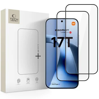 Apsauginis stiklas Tech-Protect Glass Fit+ Xiaomi 17T, 2 vnt., juodas
