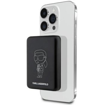 Karl Lagerfeld Ikonik MagSafe išorinė baterija 3000mAh, juoda