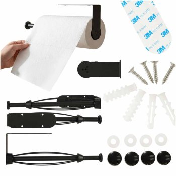 Black Metal Kitchen Paper Towel Holder