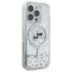 Karl Lagerfeld dėklas iPhone 16 Pro Max telefonui Liquid Glitter MagSafe, skaidrus