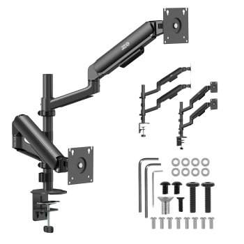Dvigubas monitoriaus stalo laikiklis Ergo Office ER-692 B, 17"-32", juodas