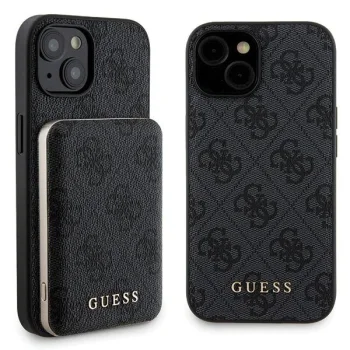 Apple iPhone 15 dėklas ir 5000mAh MagSafe išorinė baterija Guess 4G, juodas