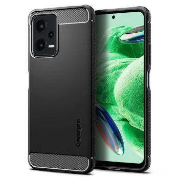 Apsauginis dėklas Spigen Rugged Armor, skirtas Redmi Note 12 5G / Poco X5 5G, juodas