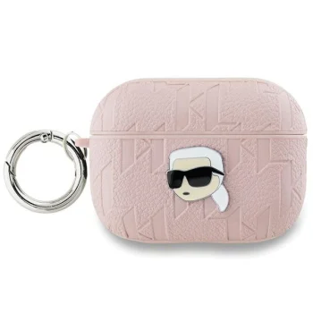 Karl Lagerfeld dėklas, skirtas AirPods Pro 2, Monogram Karl Head, rožinis