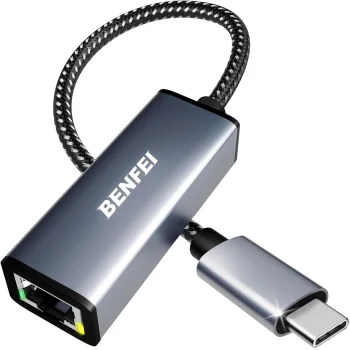 BENFEI USB-C į RJ45 Gigabit Ethernet tinklo adapteris, pilkas