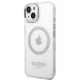 Guess Metal Outline MagSafe Case for iPhone 14 Plus - Silver