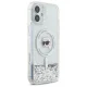 Karl Lagerfeld dėklas iPhone 16 telefonui Liquid Glitter Karl Head MagSafe, skaidrus