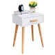 ModernHome Nightstand Bedside Table with Drawer, White