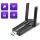 Wozinsky WAX-1800 WiFi 6 USB 3.0 belaidis tinklo adapteris, dviejų dažnių 1800 Mbps, juodas