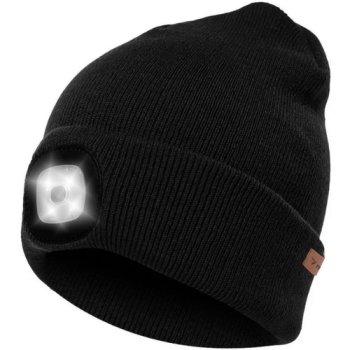 Trizand Winter Beanie with USB LED Light, Black