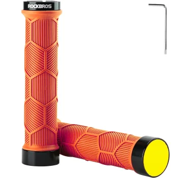 Rockbros dviračio rankenos su atšvaitais, oranžinės