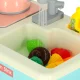 Kids sink with accessories, running water, kettle, induction hob, XXL, blue