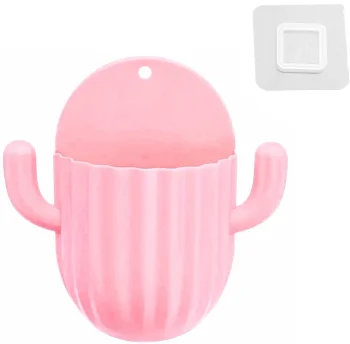 Wall-Mounted Organizer for Toothbrushes and Brushes, Pink