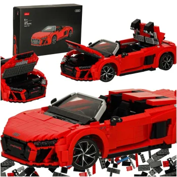 Rastar Audi R8 Spyder 1:14 konstruktorius (1440 dalių), raudonas