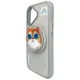 Dėklas Nimmy Glasses Cool Cat MagSafe skirtas iPhone 16 6.1\", su stovu, pilkas