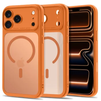 Tech-Protect MagPeak MagSafe CC dėklas skirtas iPhone 18 Pro Max / 17 Pro Max, Matte Orange