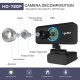 HXSJ S90 HD internetinė kamera 720P su mikrofonu, juoda