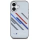 BMW dėklas skirtas iPhone 16 Motorsport IML Random Stripes, pilkas