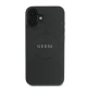 Guess Grained Gold Ring MagSafe dėklas skirtas iPhone 16 Plus, juodas