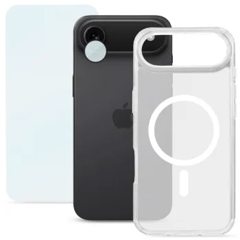 Roobix 3-in-1 Protection Kit for iPhone 17 Air (MagSafe Case + Glass + Lens Protector), Transparent