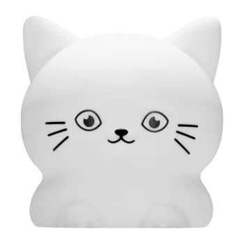 Vaikiškas silikoninis LED naktinis šviestuvas Redleaf Silly Cat su RGB