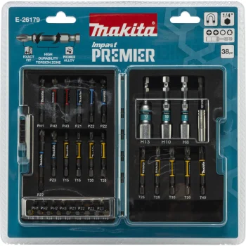 Makita E-26179 Impact Premier Torsion Bit Set 1/4", 38 Pieces