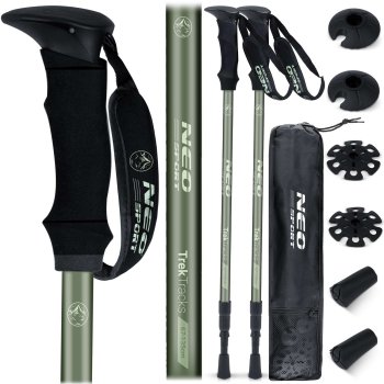 Teleskopinės žygio lazdos Neo-Sport NS-381, 65-135 cm, juodos