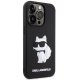 Karl Lagerfeld dėklas iPhone 14 Pro Max telefonui 3D Rubber Choupette, juodas