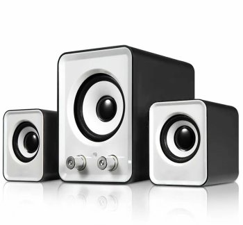 USB Powered 2.1 Computer Speakers with Subwoofer, 11W, White