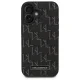Karl Lagerfeld dėklas, skirtas iPhone 16 Plus, Leather Monogram Metal Logo, juodas