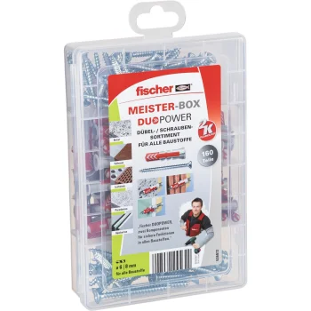 Kaiščių ir sraigtų rinkinys Fischer MeisterBox DuoPower, 160 vnt.