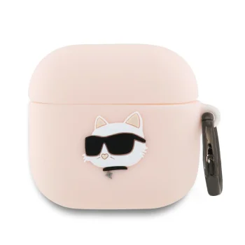 Karl Lagerfeld Silicone Choupette Head 3D dėklas AirPods 4, rožinis