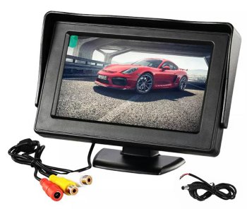 Car reversing camera monitor with 4.3'' LCD display, black