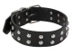 Dog Collar with Studs, Faux Leather, Adjustable, Size L