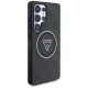 Guess 4G Glitter Triangle Buttons MagSafe dėklas Samsung Galaxy S25 Ultra, juodas