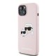 Karl Lagerfeld Silicone Karl & Choupette MagSafe dėklas iPhone 15 (6.1\"), rožinis