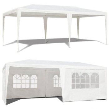 MultiGarden 3x6 m sodo pavėsinė-palapinė su 6 sienelėmis, balta