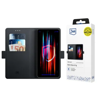 Atverčiamas dėklas 3mk Wallet Case telefonui iPhone 16e, juodas