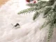 Christmas Tree Rug Mat, White Furry, Round, 90 cm