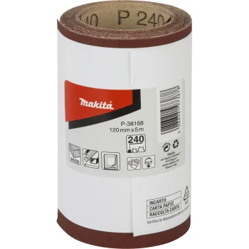 Šlifavimo popieriaus ritinėlis Makita P-38168 120 mm x 5 m K240, raudonas