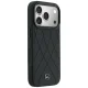 Mercedes Leather Crossed Lines MagSafe dėklas skirtas iPhone 17 Pro / 18 Pro, juodas