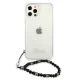 Guess dėklas iPhone 12 / 12 Pro telefonui iš Pearl kolekcijos, skaidrus