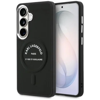 Karl Lagerfeld Embossed RSG Logo MagSafe Case for Samsung Galaxy S26+ - Black
