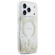 Guess Resin Bottom Glitter MagSafe dėklas iPhone 18 Pro / 17 Pro, auksinis