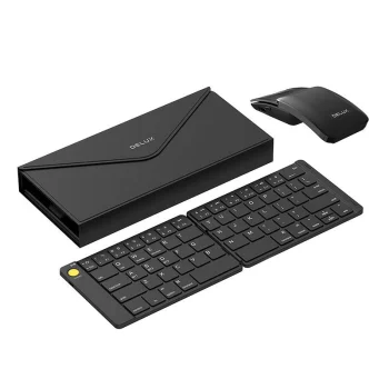 Belaidės sulankstomos klaviatūros ir ergonomiškos pelės rinkinys Delux KF10 + MF10PR