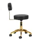 Activeshop AM-304G kosmetologinė kėdutė su atlošu, juoda/auksinė